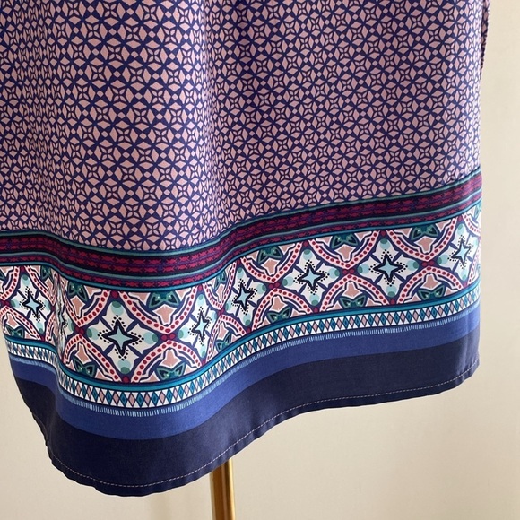 Talbots Print Tencel Tunic Blouse - Picture 7 of 11